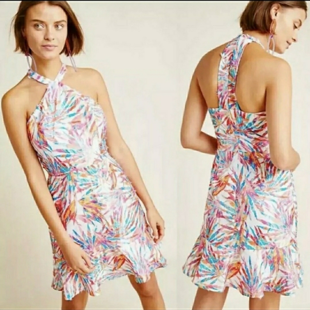 Anthropologie Multicolor Halter Sundress